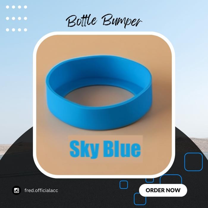 Bottle Bumper (ukuran 8cm) Bumper Polos Silicon Pelindung Bawah Botol / Tumbler, Anti Slip, Anti