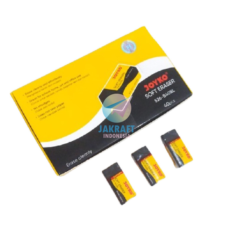 

UM1 (40 Pcs) GROSIR Penghapus Pensil Hitam Black Kecil JOYKO 526-B40Small Rubber Eraser PACK