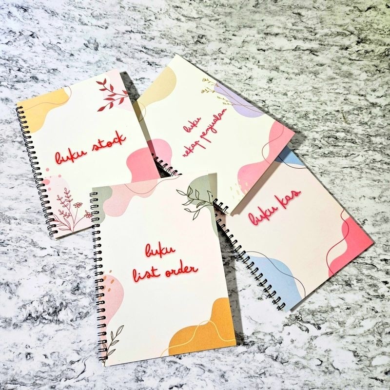 

UM1 PAKET BUKU ONSHOP. BUKU KAS, BUKU STOK, BUKU LIST ORDER, BUKU REKAP PENJUALAN.(SPIRAL)