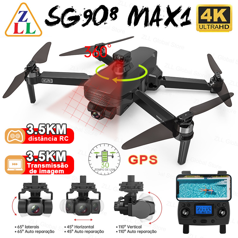 ZLL KUN SG908 MAX With 360 Obstacle Avoidance 3-Axis Gimbal Professional 4K Camera 3KM Distance
