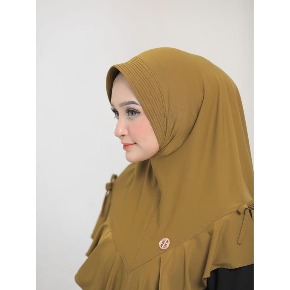 Nayyir- Elziaa Hijab- Hijab Bergo Almas Rempel Hijab Instan Jersey Jilbab Instan Pet Antem