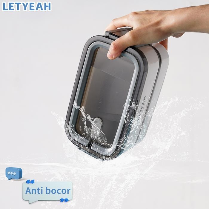 LetYeah 1600ml Kotak makan lunch box anti tumpah tahan panas+tas bekal
