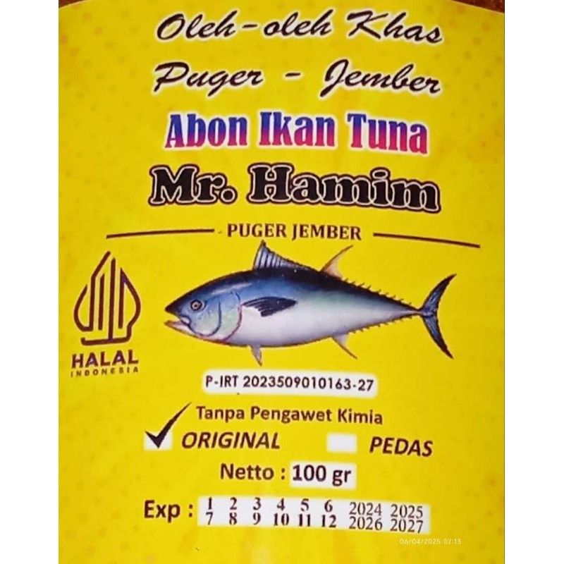 

Dapur Joglo Abon Ikan Tuna Spesial 100 Gram P-Irt 2023509010163-27 Halal
