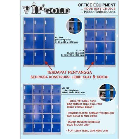 

Vip Gold Loker 20 Pintu Locker Karyawan Vg-420
