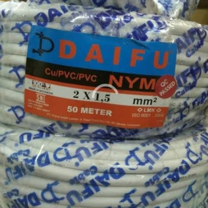 Kabel Listrik NYM 2x1,5mm 50M DAIFU DAIFU Kabel NYM SNI