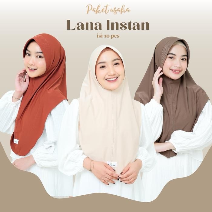 murah- KENAN - Paket Usaha Lana Size L Jersey Isi 10pcs (random) matt jersey Jilbab Muslim