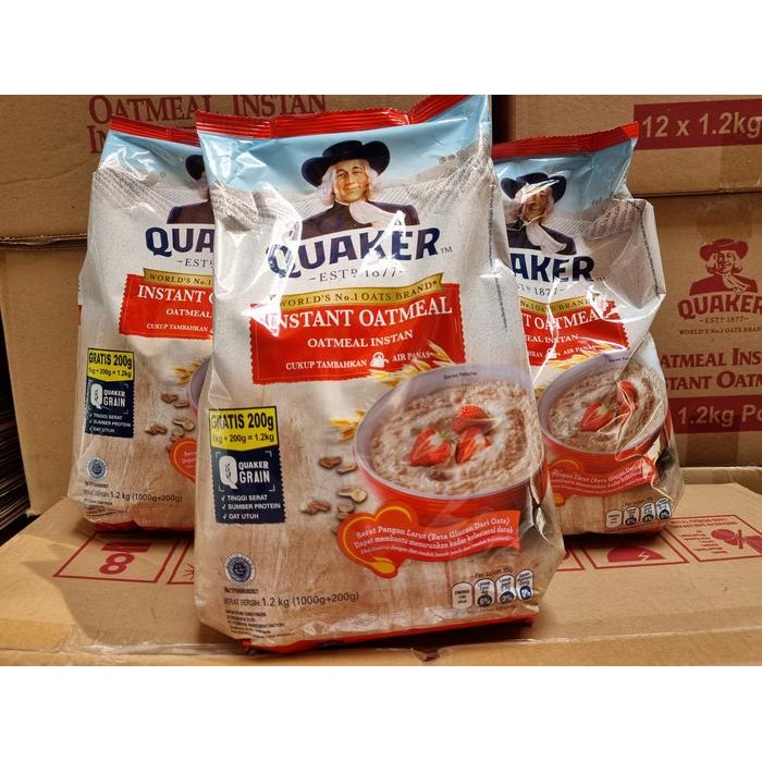 

EatFr3sh- Quaker Instant Oatmeal 1200 gr 1,2kg Merah
