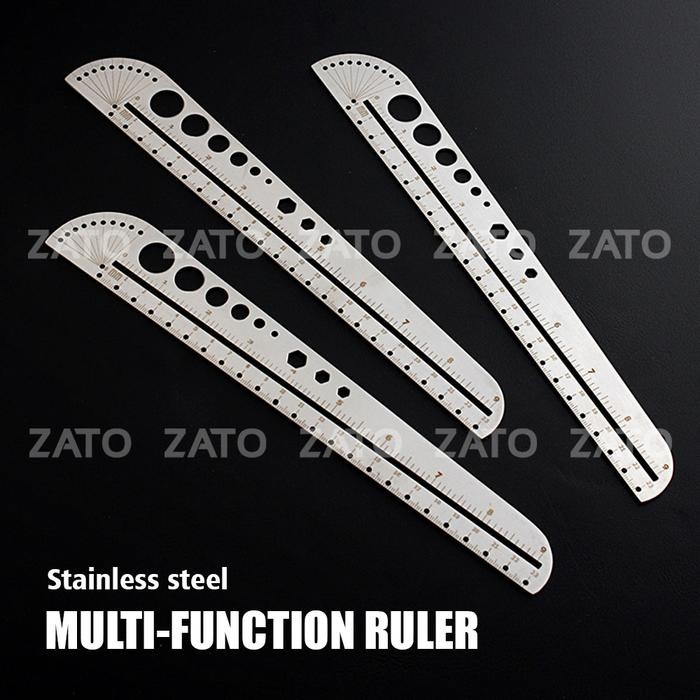 

No.OneBest- MULTI-FUNCTION RULER - STAINLESS STEEL - Penggaris - leather tools