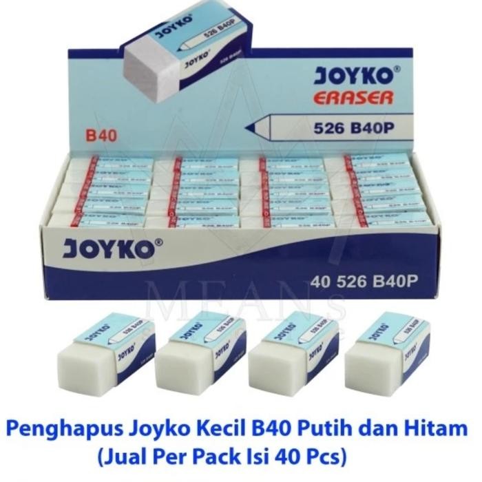 

No.OneBest- Penghapus Pensil Joyko isi 40 pcs/B40-Putih/B40BL Hitam /Per pak