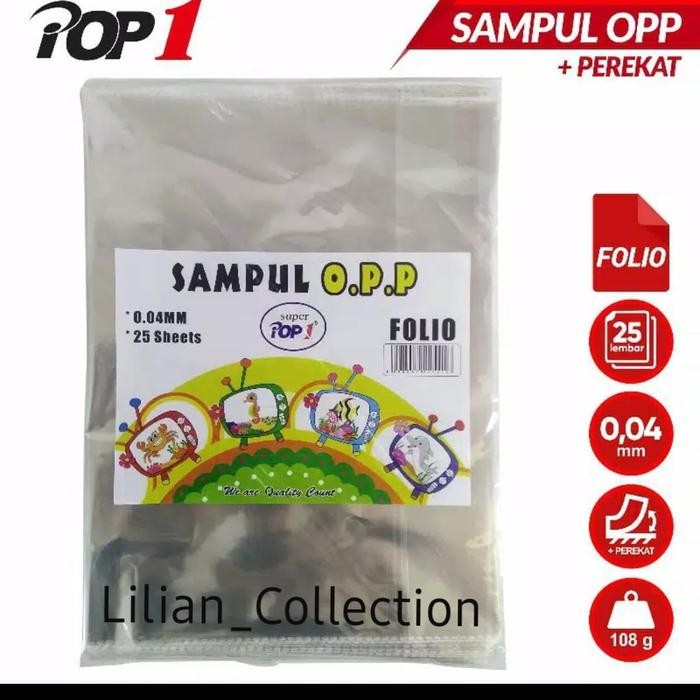 

No.OneBest- Sampul Plastik OPP Buku Folio + perekat - 25pcs