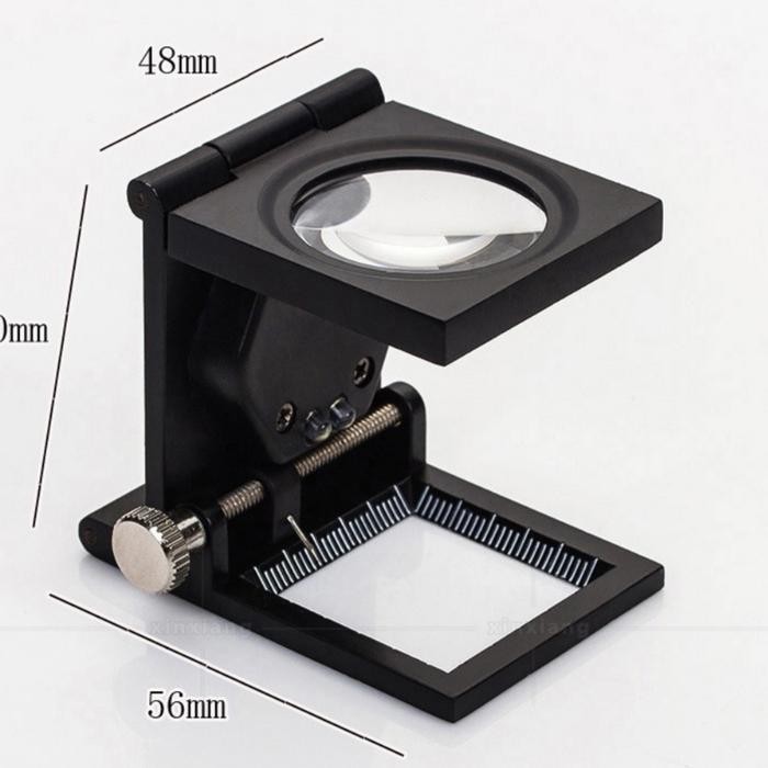 

No.OneBest- Kaca pembesar loop 10x lipat logam 2 led