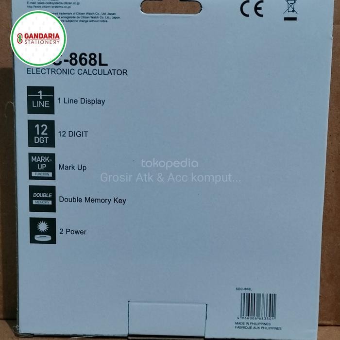 

Original Citizen Calculator Sdc-868L - Kalkulator Desktop Meja Kantor