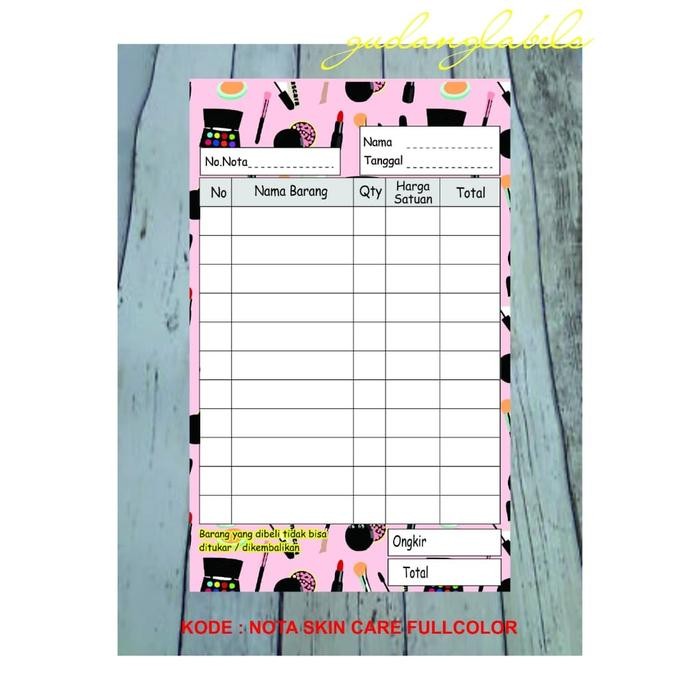 

No.OneBest- nota invoice skincare salon pink 1/4 folio rangkap 2