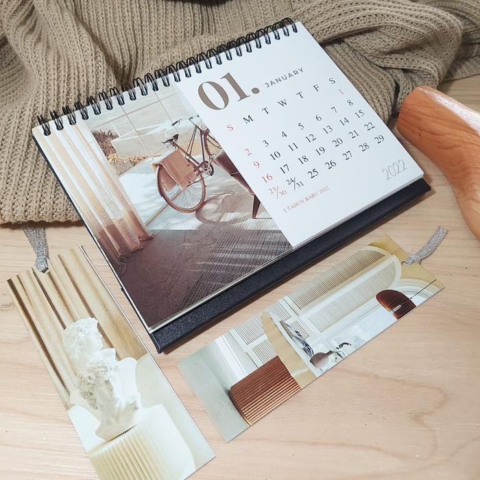 

No.OneBest- Kalender Meja 2022 Modern Aesthetic Premium Horizontal / Desk Calendar