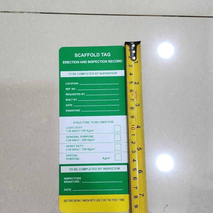 

No.OneBest- scaffolding tag ! hanya tag tidak ada holder, tag saja ! hanya kartu !