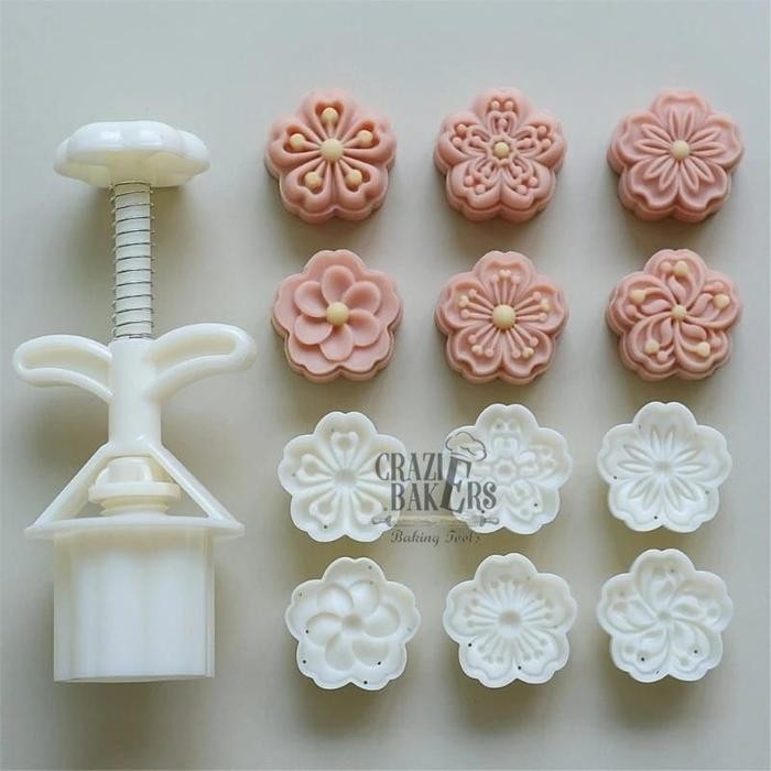 Cetakan Kue Bulan Nastar Bunga Cherry Blossoms Mooncake Mold 25 g/50 g