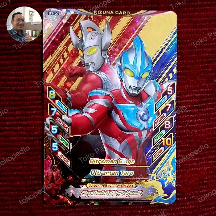 Kizuna Card Ultraman Ginga & Ultraman Taro B3-075 UFF R/B Versi 3