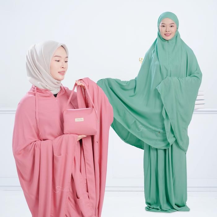 Thameer- Mukena Rayon Premium Katun Bali Jumbo Dewasa Polos Fazilla