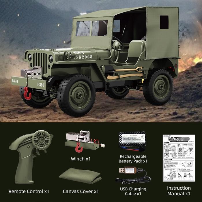terbaru  jjrc c8815 jeep willys military rc car crawler off-road full propo rtr ready