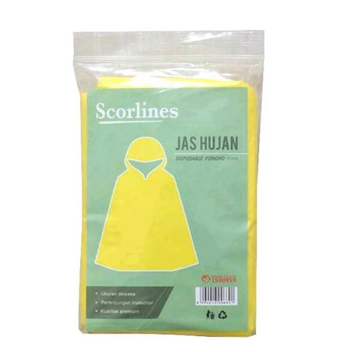 Dapatkan Scorlines Jas Hujan Plastik Disposable Poncho Asted Ci9