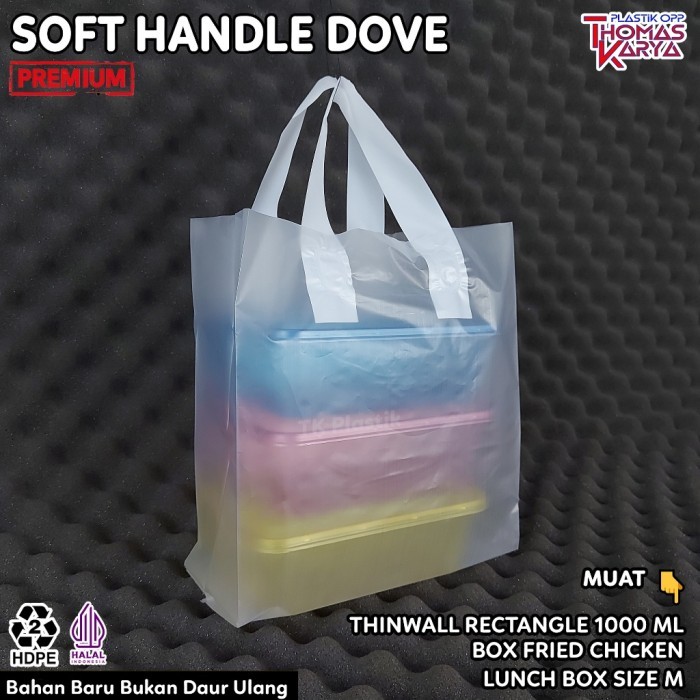 Tukuparty Softhandle Polos 20X30 Isi 50 Kantong Plastik Snack Ulang Tahun / Tas