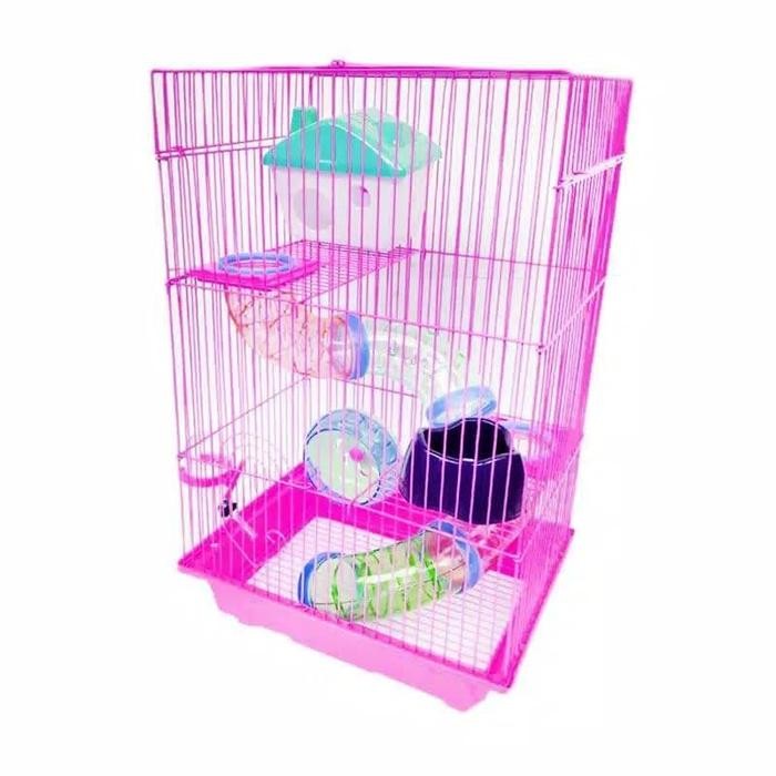 

Rumah Hamster 3 tingkat lengkap rumah baling2 tpt makan minum tangga