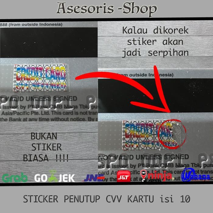 

Sticker Stiker Penutup Cvv Kartu Kredit Isi 10 Stiker 18X10Mm Kertas #Gratisongkir
