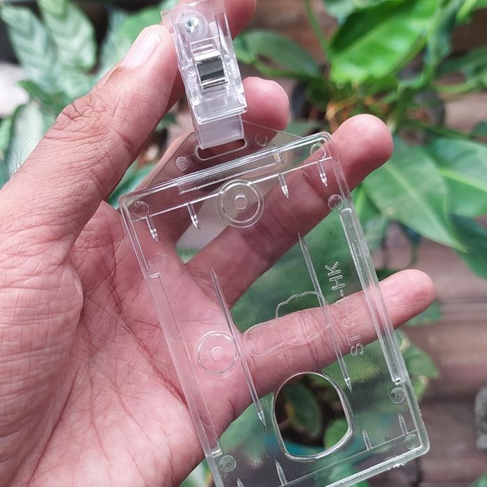 

Tempat Id Card Nametag Acrylic Plus Penjepit Jepit Bening Transparant #Gratisongkir