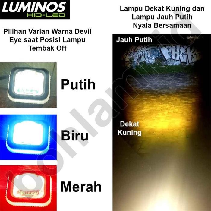 Lampu Led Tembak Motor Mobil Luminos Luximos R1 Devil Projektor Laser