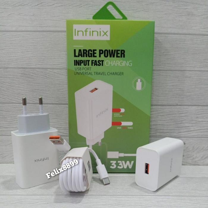 Genggam- Charger Infinix Note 10 Note 10 Pro Original Type C Fast Charging 33W