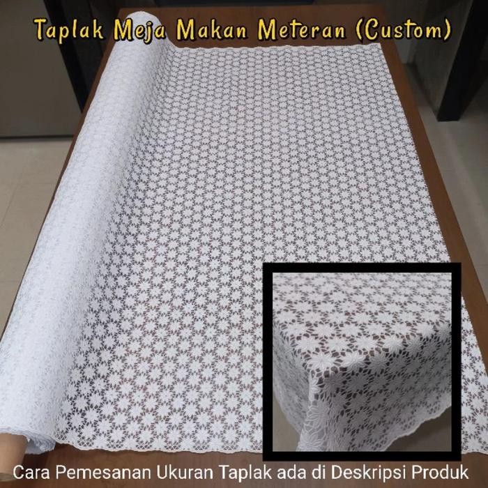 utamajaya- Taplak Meja Makan Plastik Putih Polos Meteran Panjang 3 4 5 Meter