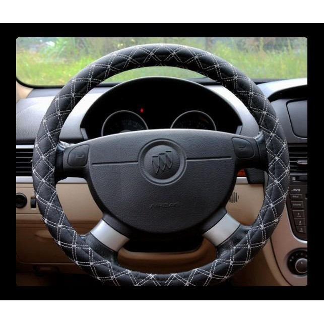 TERJAMIN Cover Sarung Stir Mobil Kulit Jahit Avanza Xenia Innova Grand Livina