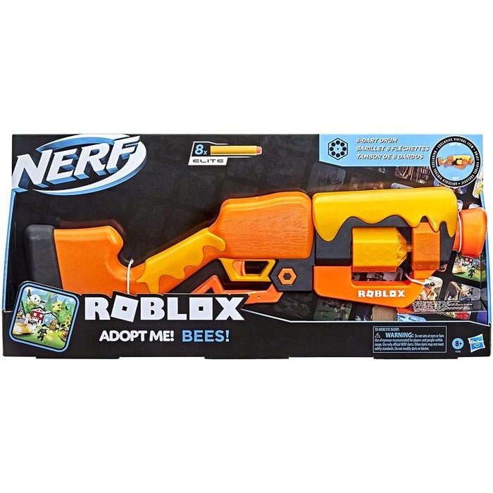 NERF ROBLOX ADOPT ME BEES 8 DART DRUM ORI NERF HASBRO MAINAN ROBLOX