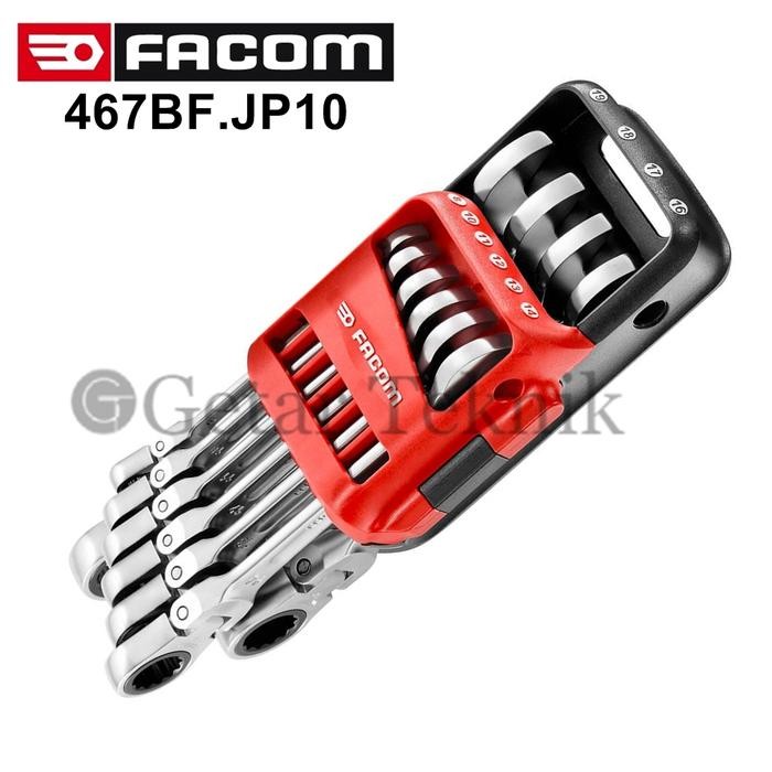Kunci Ring Pas Set Ratchet Flexible Facom 467Bf.Jp10 1Set(10Pcs)