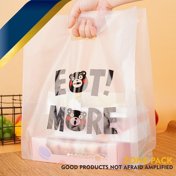 HEMAT Plastik Jinjing Kotak Bento Kantong Plastik Donat Doff Kresek Donat Brownies Box Tas HD Buram