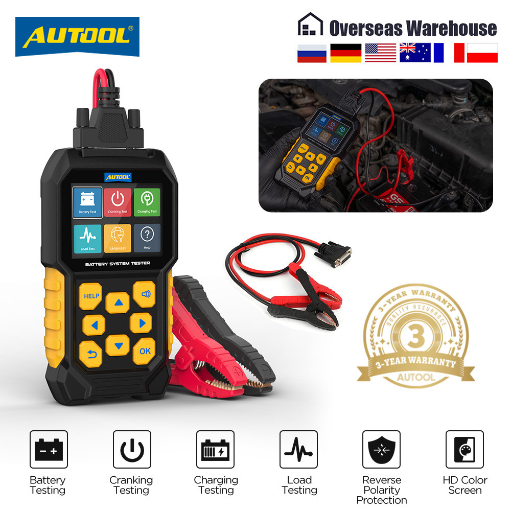 AUTOOL Car Battery Tester Electric Vehicle Battery Tester BT460 12v24v Car battery analyzer Cranking