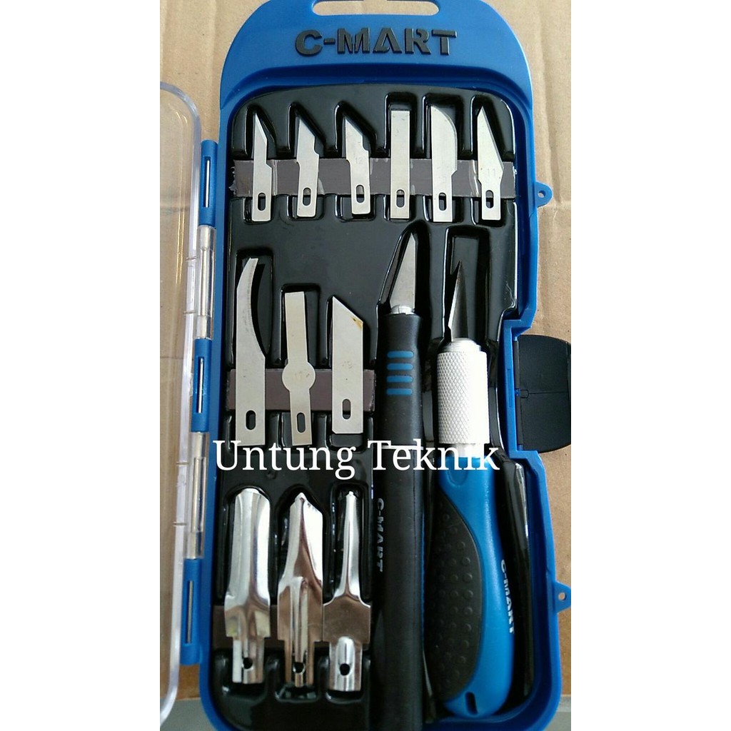 

Pisau / Cutter / Hobby Knive Set 14 Pcs Premium Cmart