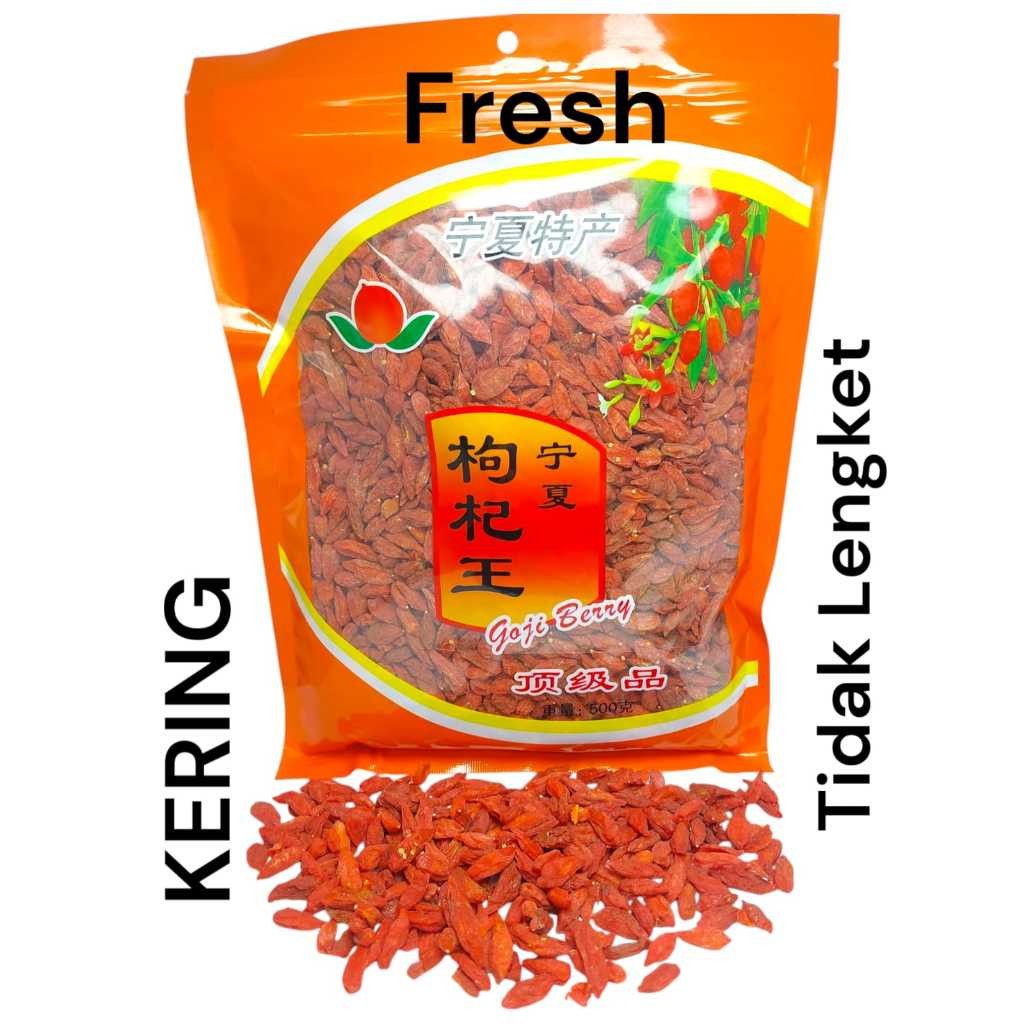 

Goji Berry 500 Gram - Gojiberry Manis Besar tidak Lengket - Premium Quality - Keichi Kichi Keici