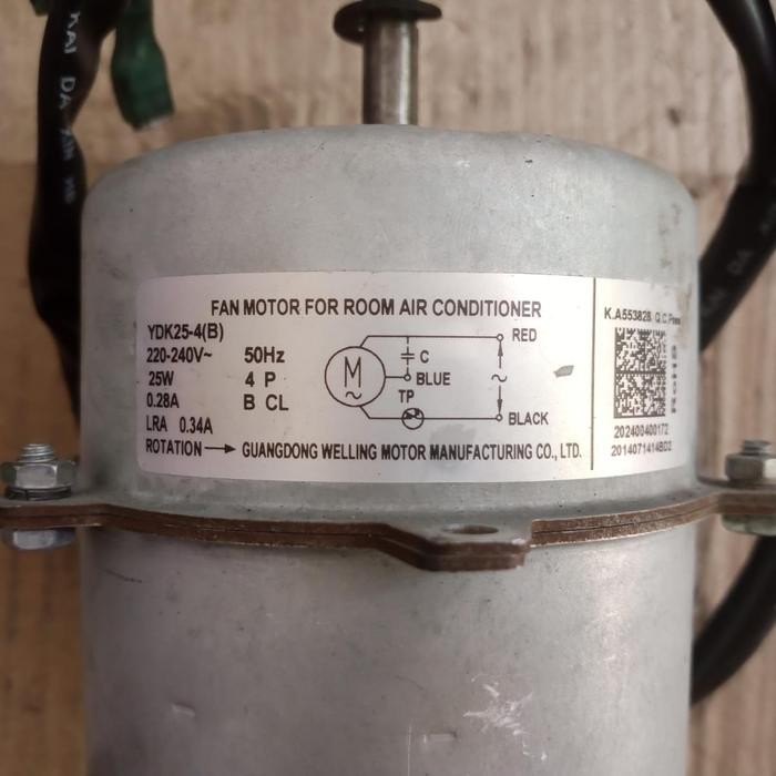 Ready Motor Fan Outdoor AC YDK25-4(B) 220-240V 50Hz 25W 4P 0.28A B CL LRA 0.34A ROTATION CCW