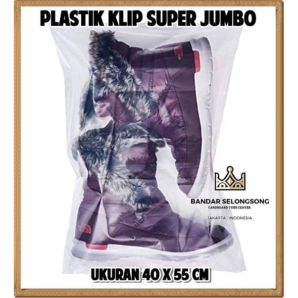 GRATIS ONGKIR Kantong Plastik Klip Sepatu Laundry Tas / Ziplock Jumbo Besar 40x55 cm