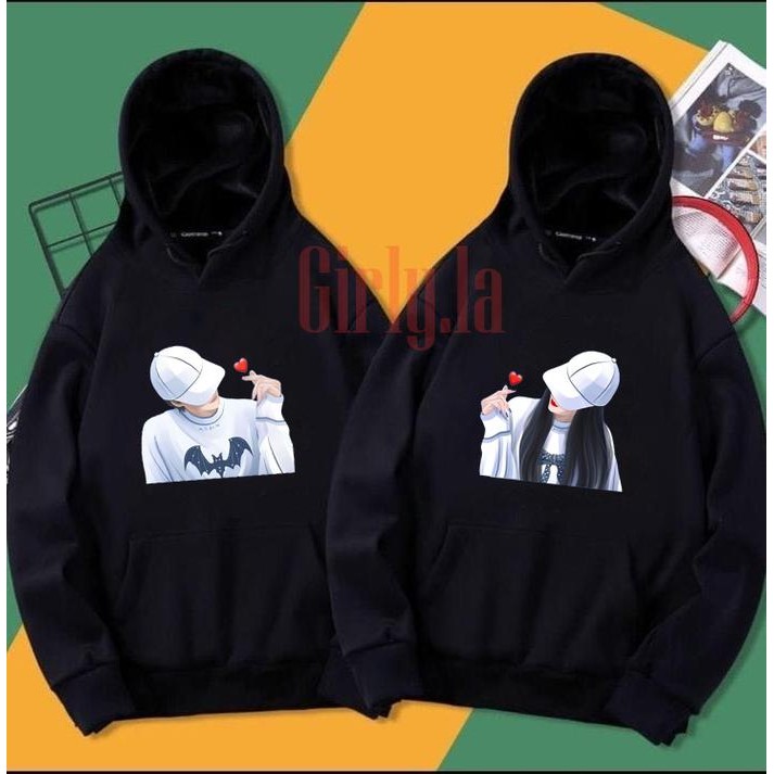 Switer Couple Pria Wanita / Hoodie Couple Love Pasangan Cewe Cowo Love Kekinian Hoodie Couple Korea