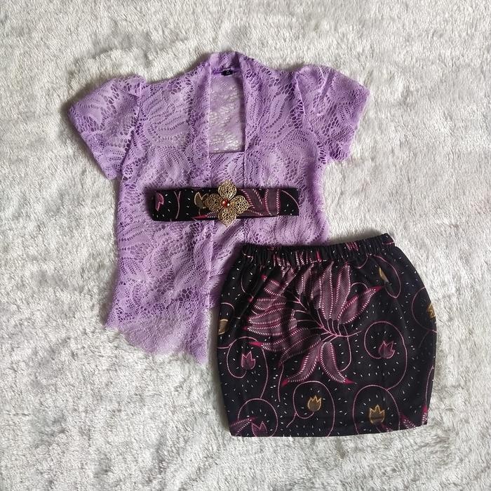 SETELAN KEBAYA BAYI DAN ANAK SPAN PENDEK PEREMPUAN ROK KATUN PARSEL