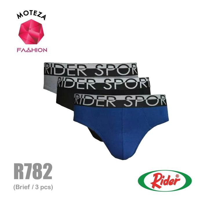 Celana Dalam Underwear Brief Pria- RIDER Sport R782B - 1 Box isi 3 pcs Mini Nyaman Pria Boxer