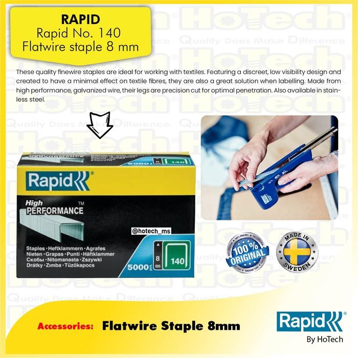 

Rapid Isi Staples 140/8Mm Galvanised, 5000 Pcs