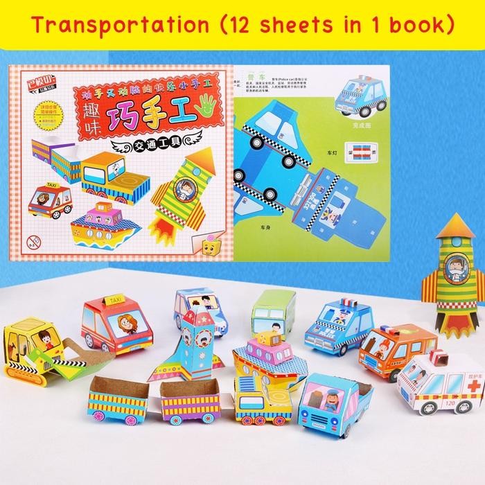 

MAINAN EDUKASI ANAK PAPERCRAFT 3D ORIGAMI KERTAS LIPAT 1 SET 4 TEMA