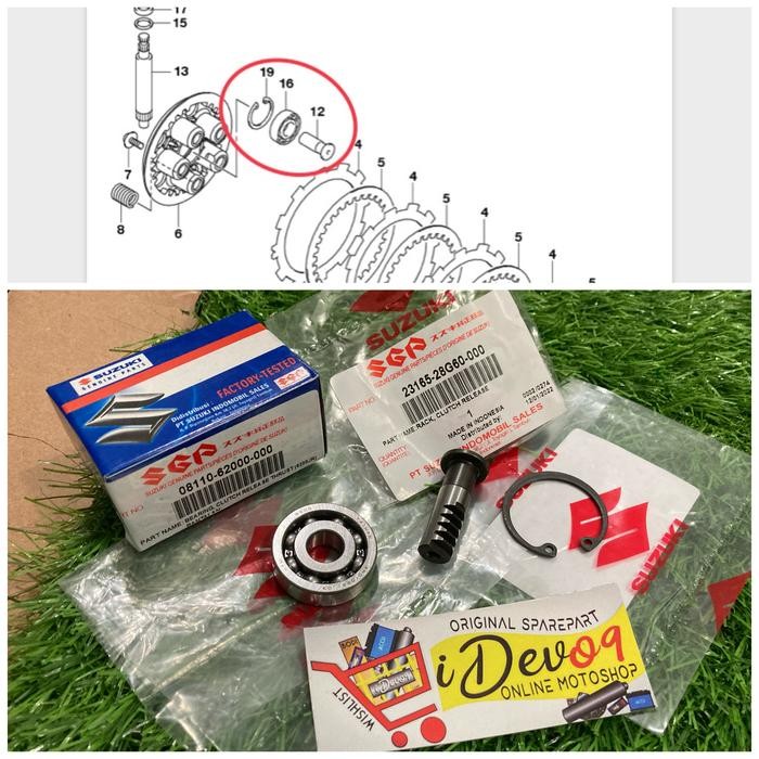 TERMURAH CLIP RACK CLUTCH RELEASE BEARING SATU SET STUT KOPLING DALAM GSX SGP