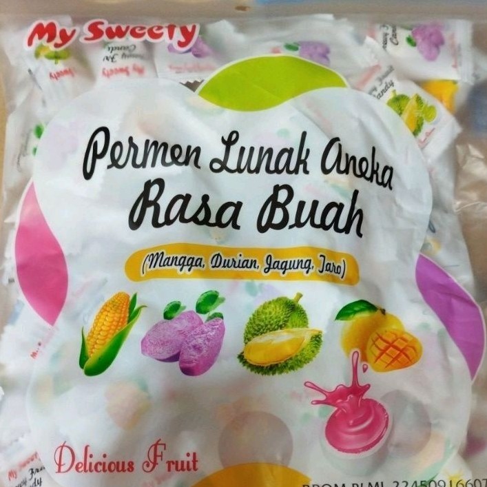

Permen Lunak Aneka Rasa Buah My Candy/ My Sweety 360Gram(100pcs)