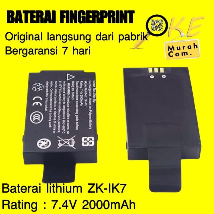 Siap- Lithium Battery ZK-IK7 Fingerspot New Elegant Series Baterai Mesin