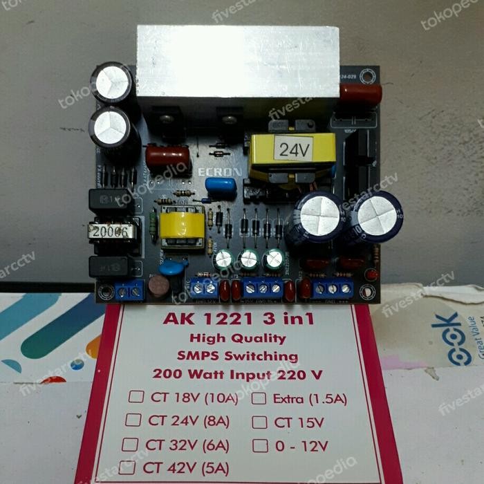 Trafo Smps Switching 8A Ct 24V Extra 1.5A Ct 15V & - 12V