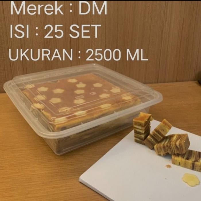 Thinwall Dm 2500 Ml Kotak Kue Lapis Kotak Plastik Donat Isi 25 Set